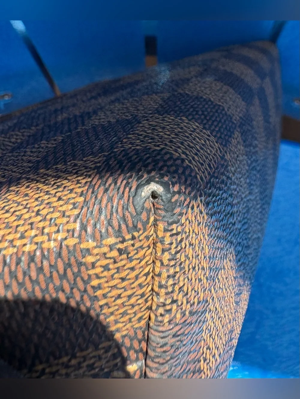 LV Damier Ebene Canvas Pouch with Gold